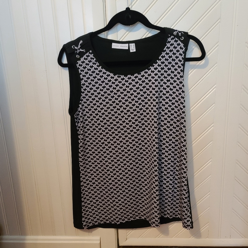 Susan Graver Lattice Print Top